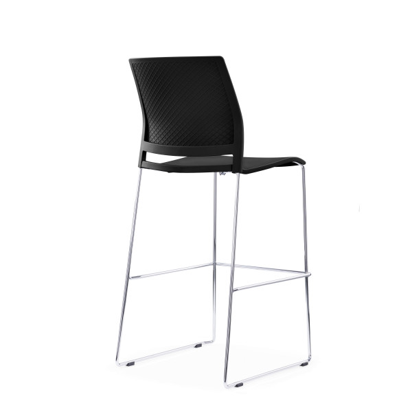 Verse Shell Skid Base Bar Stool